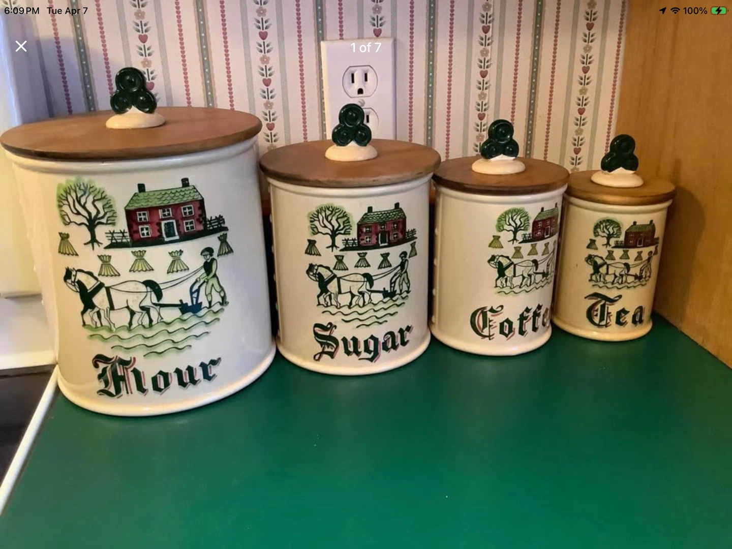 Vtg Metlox Hd Ptd Poppytrail Ceramic Canister Set