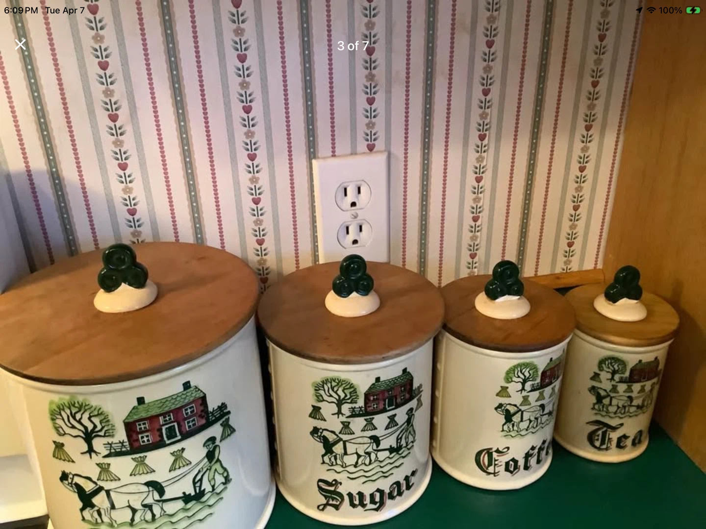 Vtg Metlox Hd Ptd Poppytrail Ceramic Canister Set - photo 4