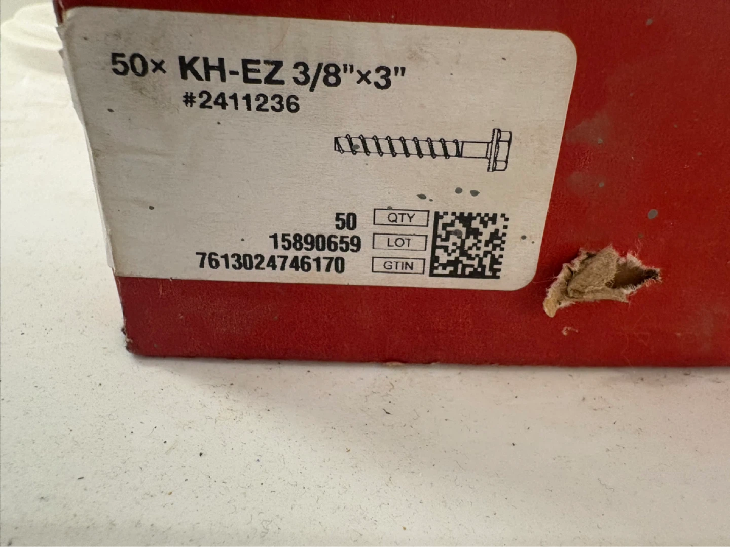 50x Hilti KWIK HUS-EZ 3/8"x3" Anchor Bolts - photo 5