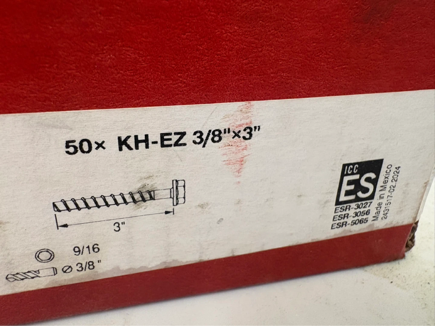 50x Hilti KWIK HUS-EZ 3/8"x3" Anchor Bolts - photo 4