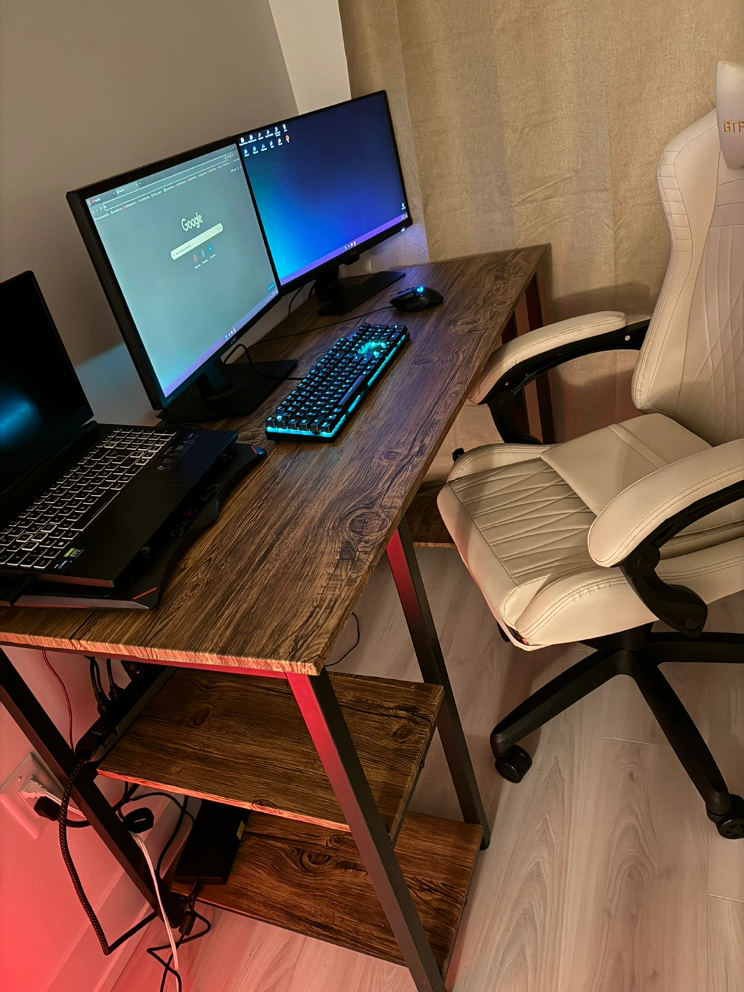 Desk with gaming chair