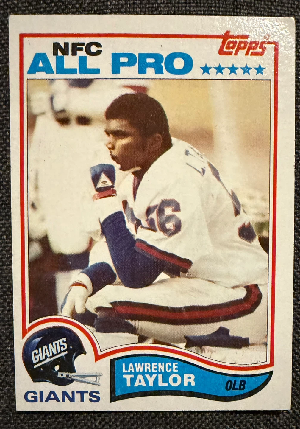 1982 Topps Lawrence Taylor New York Giants Football Card OLB