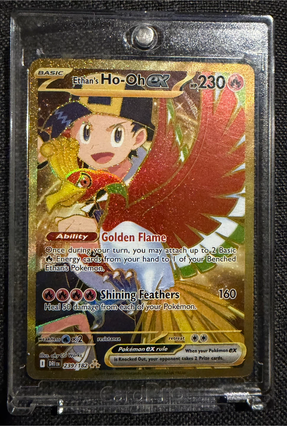 Pokemon Ethan's Ho-Oh EX Trading Card