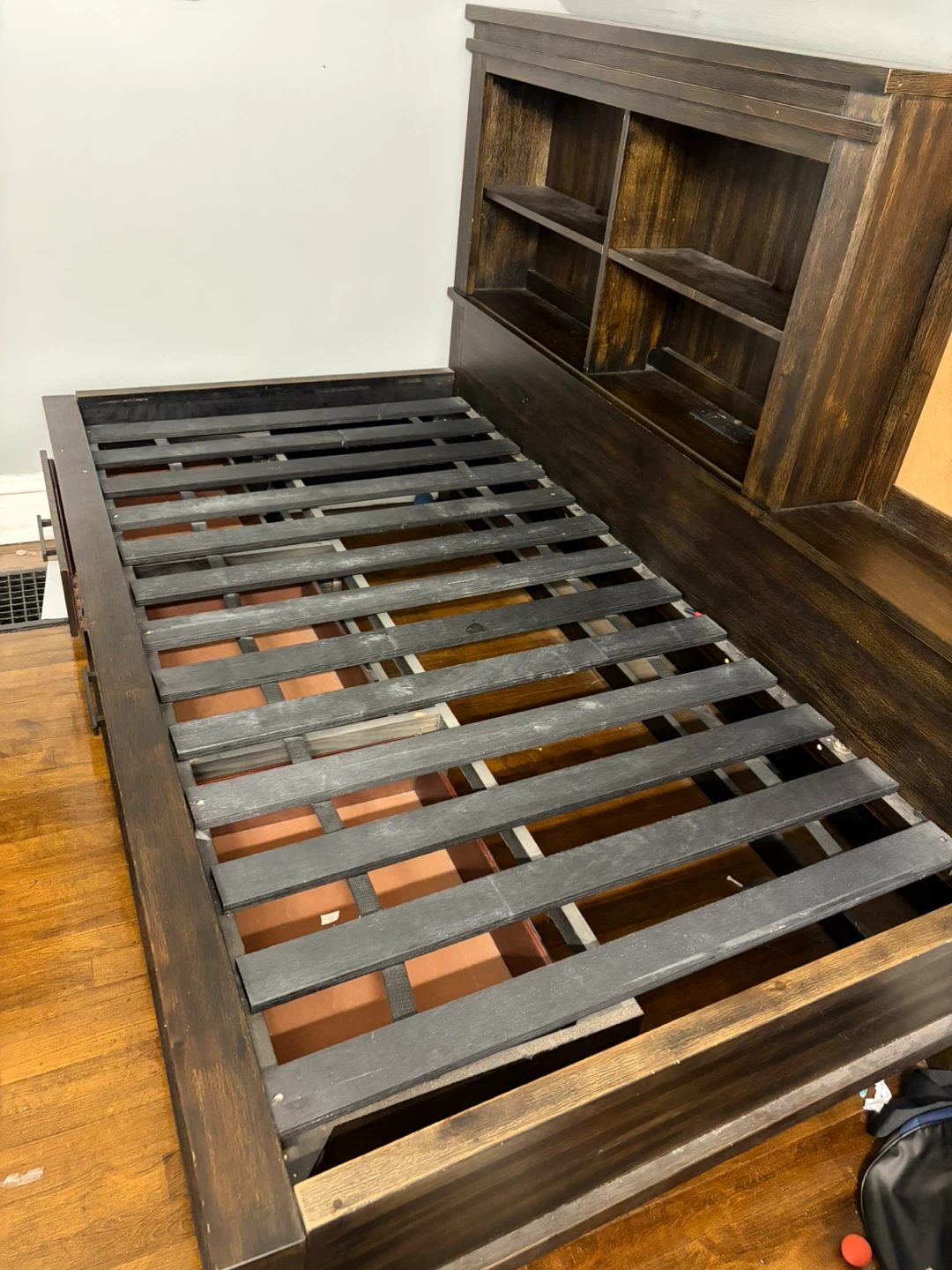 Dark Wood Twin Bed Frame - photo 5