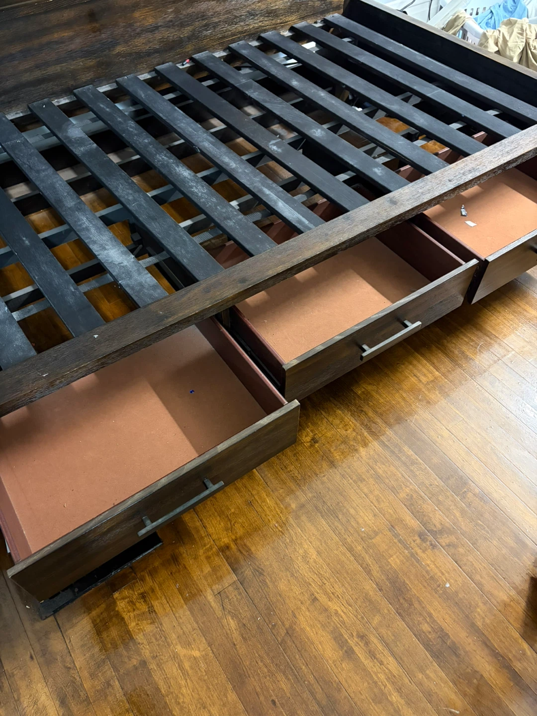 Dark Wood Twin Bed Frame - photo 2
