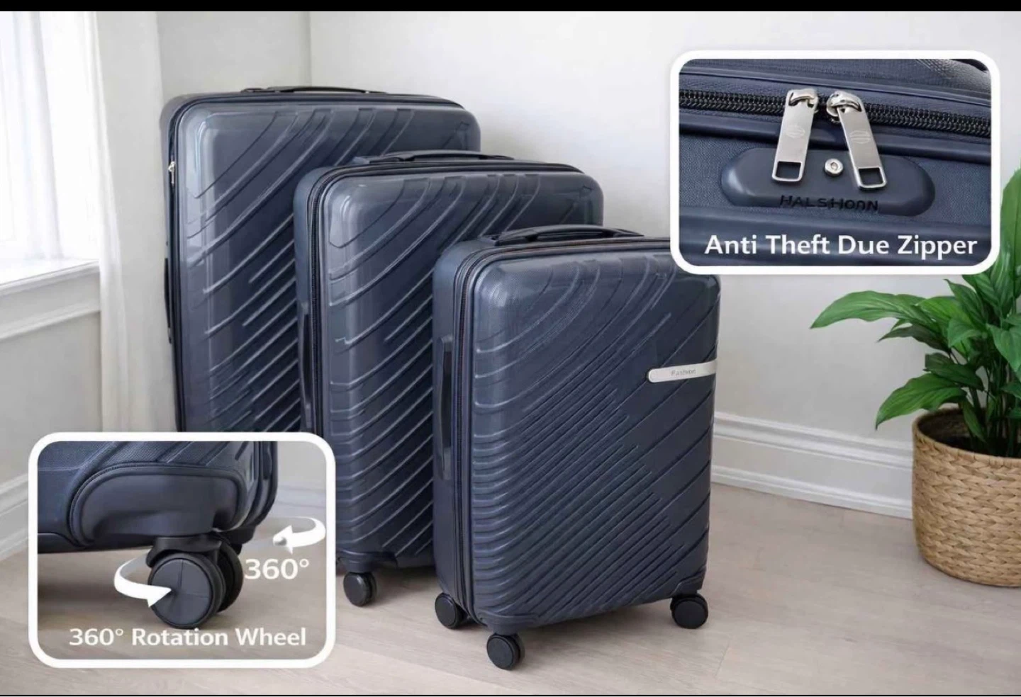 Fashion 3-Piece Luggage Set - Khaki - photo 4