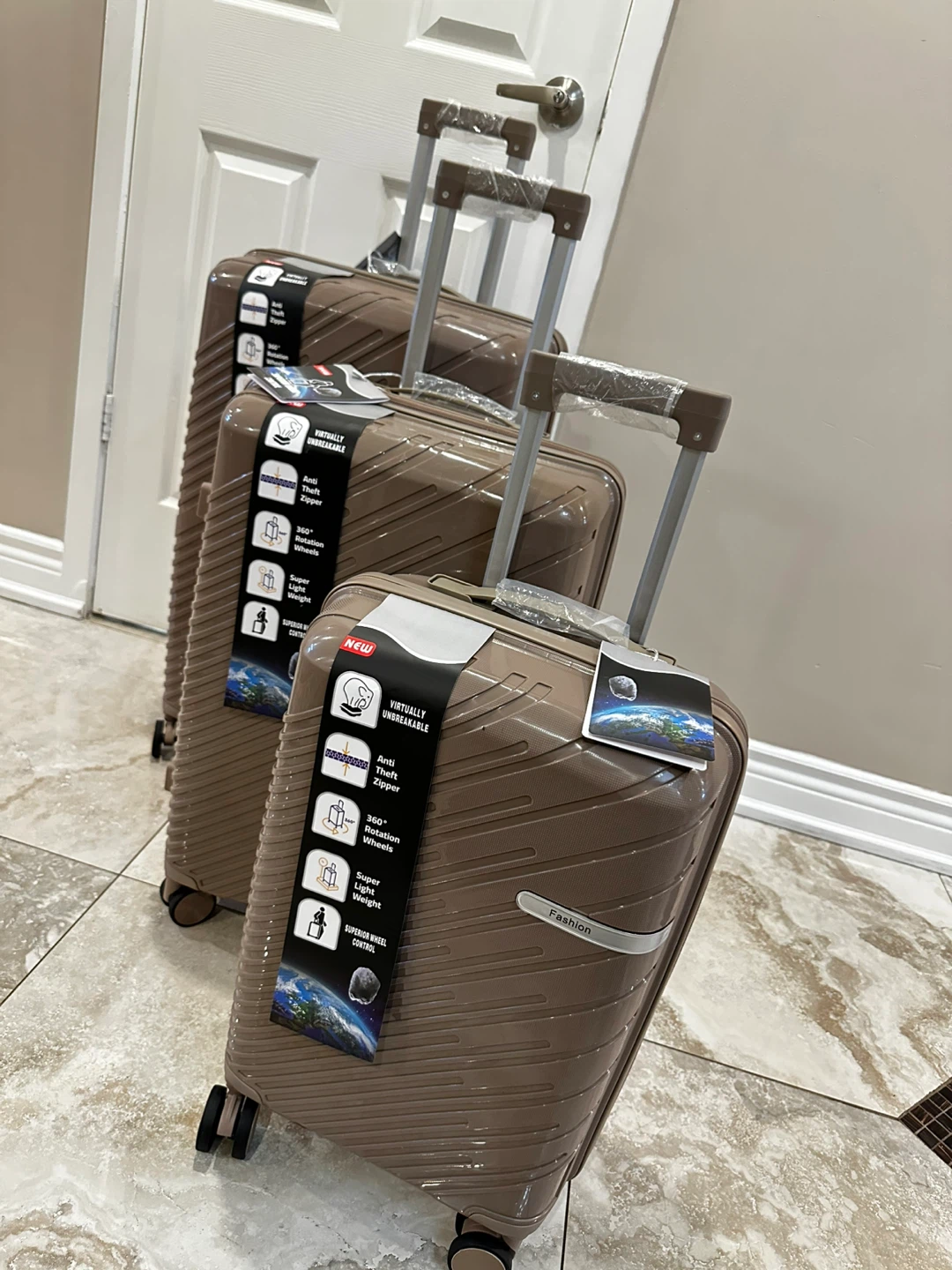 Fashion 3-Piece Luggage Set - Khaki