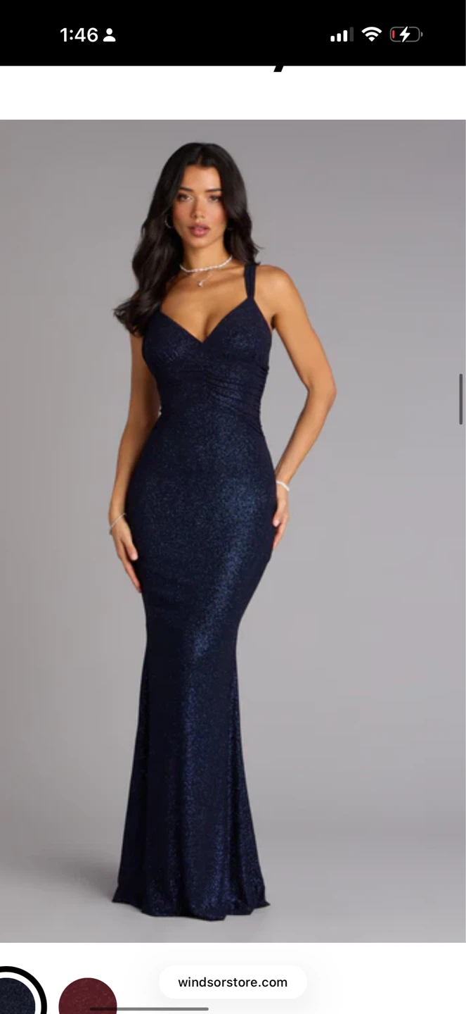 Windsor Navy Sparkly Mermaid Dress Size M