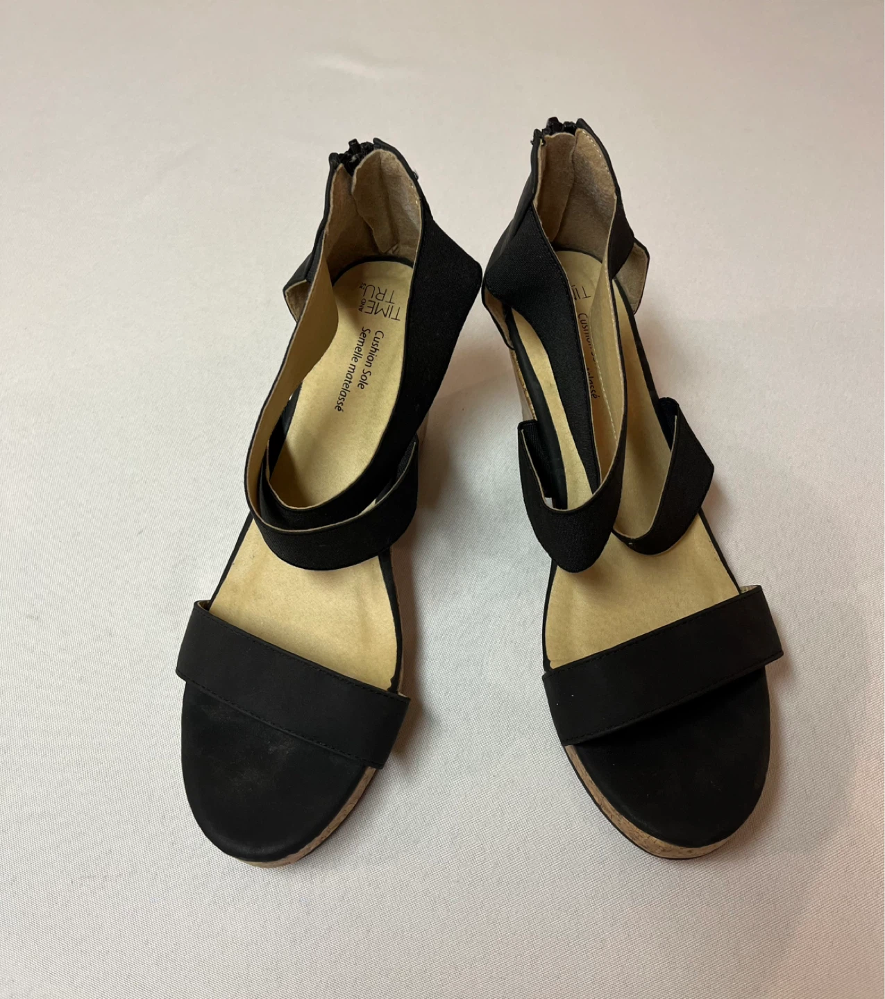 Black Wedge Summer Sandals - 9.5 - photo 2