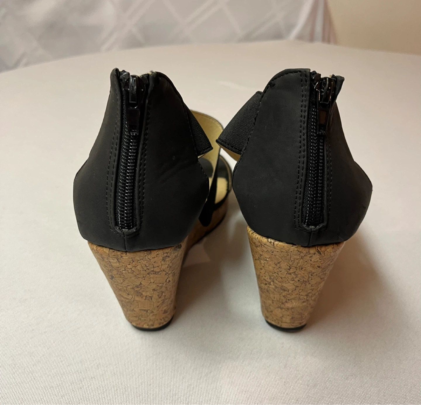 Black Wedge Summer Sandals - 9.5 - photo 5