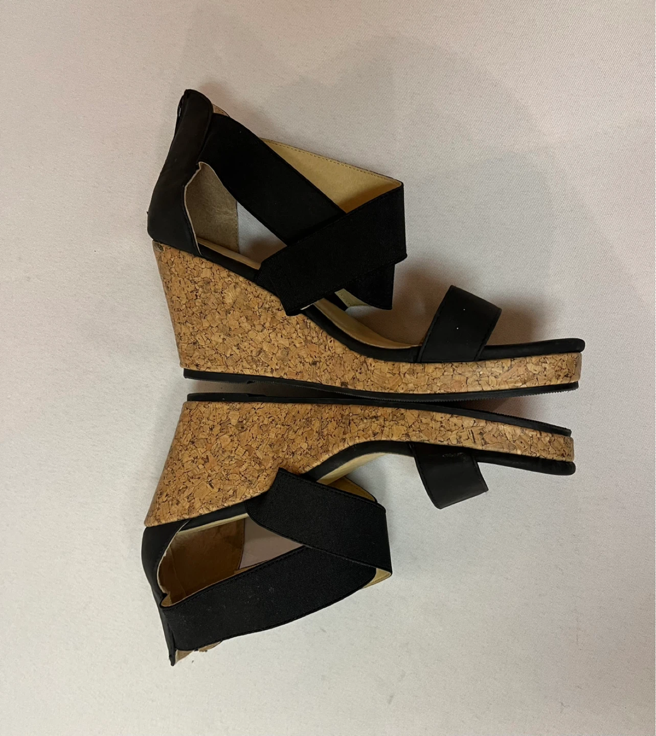 Black Wedge Summer Sandals - 9.5 - photo 3