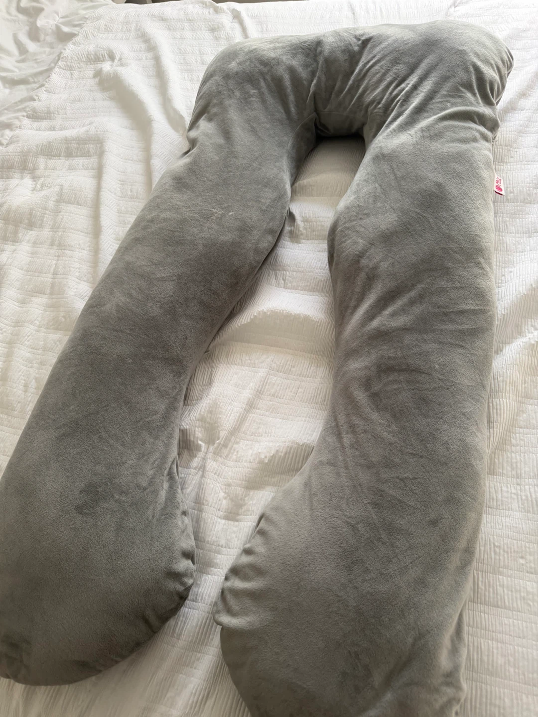 Grey U-Shaped Full Body Pillow
