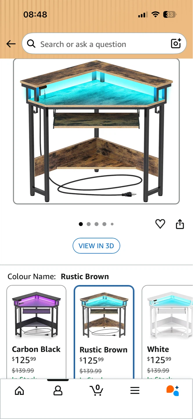 Rolanstar Corner Laptop Desk with Storage - photo 2
