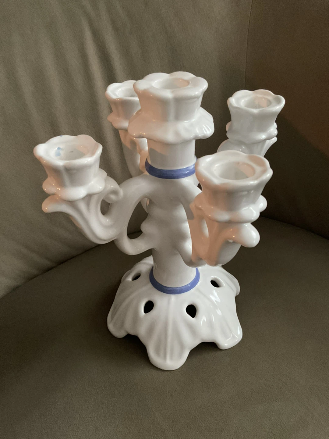 White Ceramic 5-Arm Candelabra - photo 3