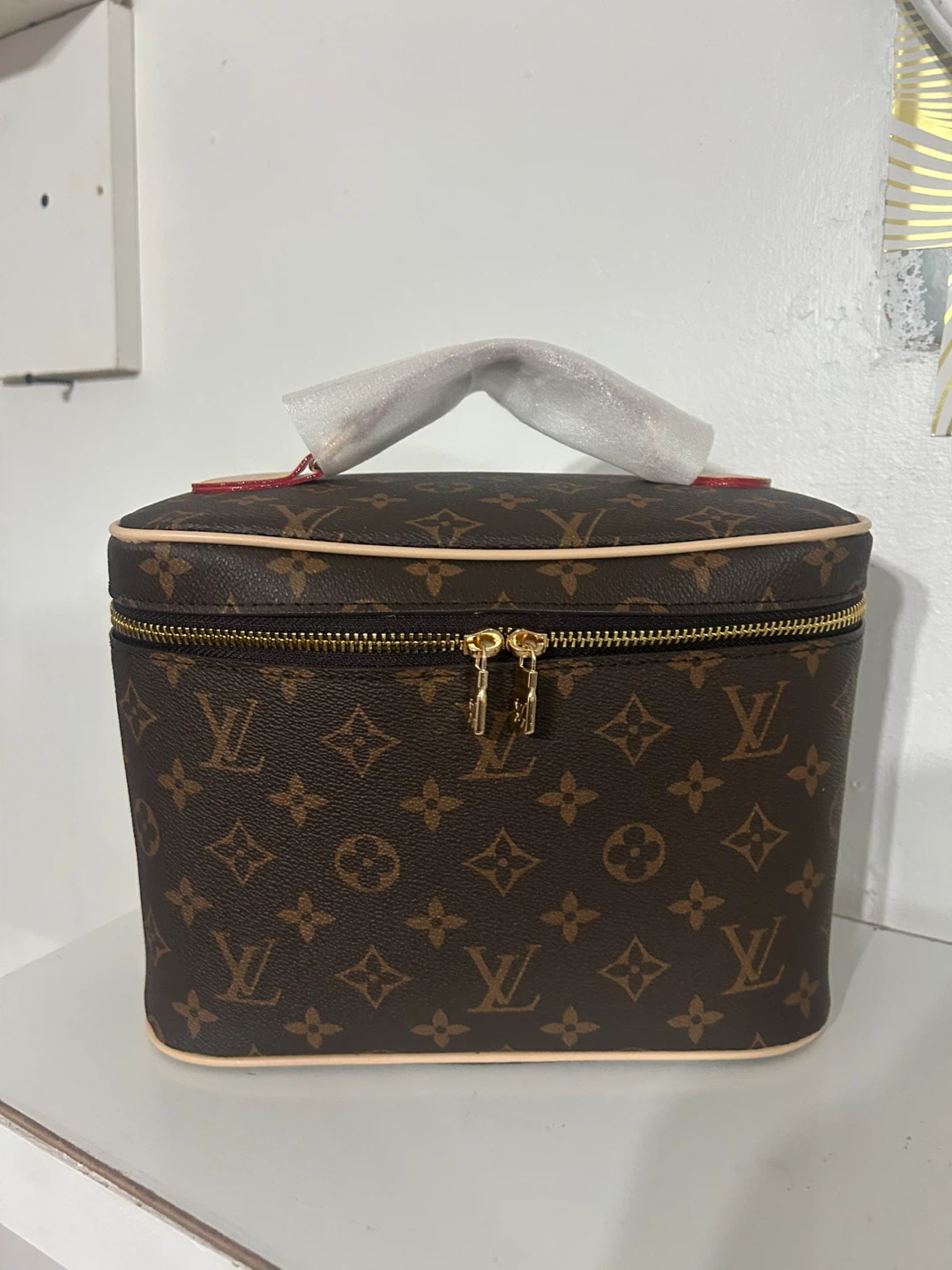 Brown Canvas Vanity Case