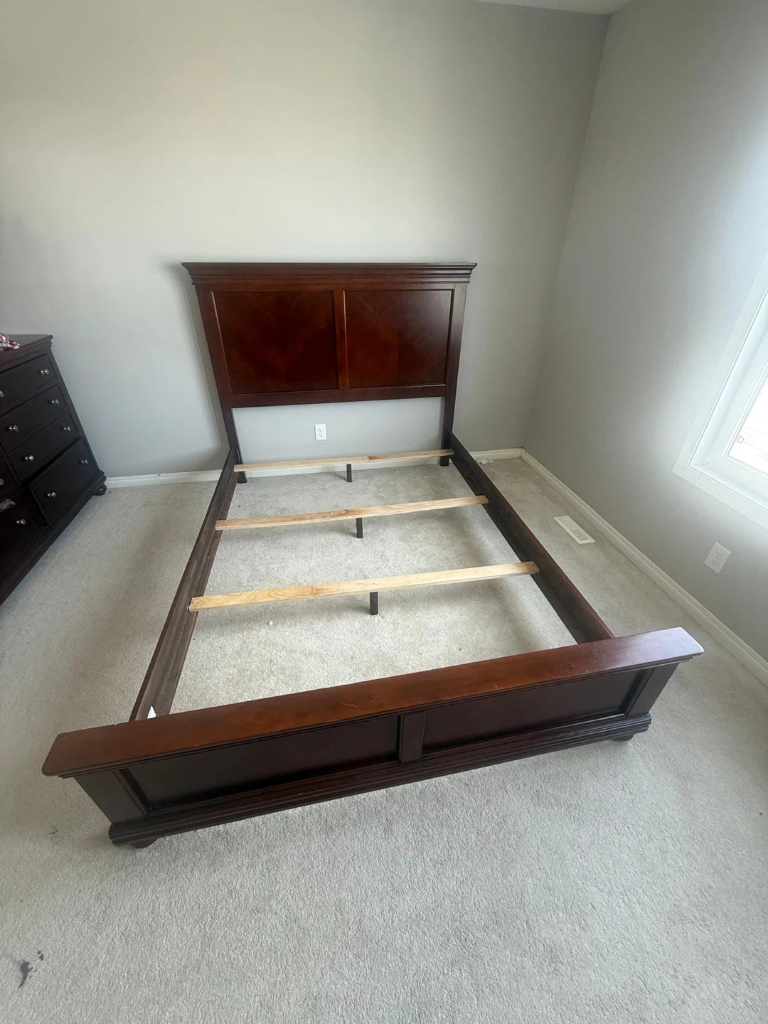 Dark Wood Bed Frame queen size