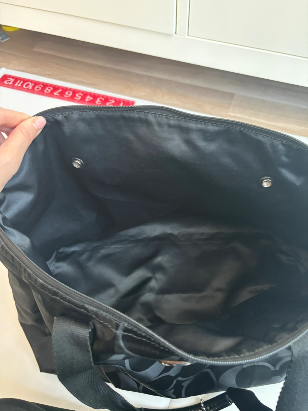 Coach Black Signature Tote Bag with Detachable Pouch - photo 5