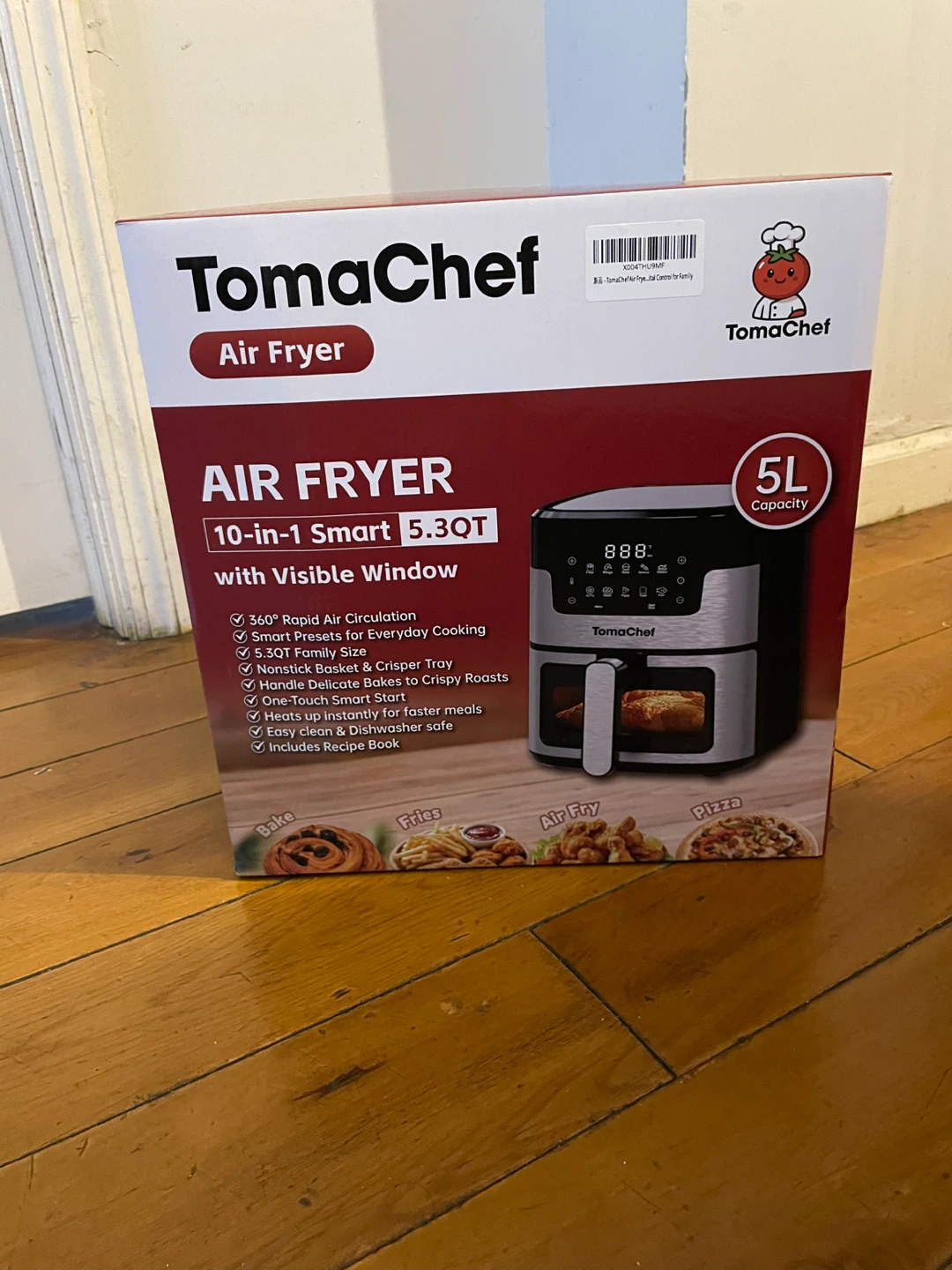 TomaChef 5.3QT 10-in-1 Smart Air Fryer with Visible Window