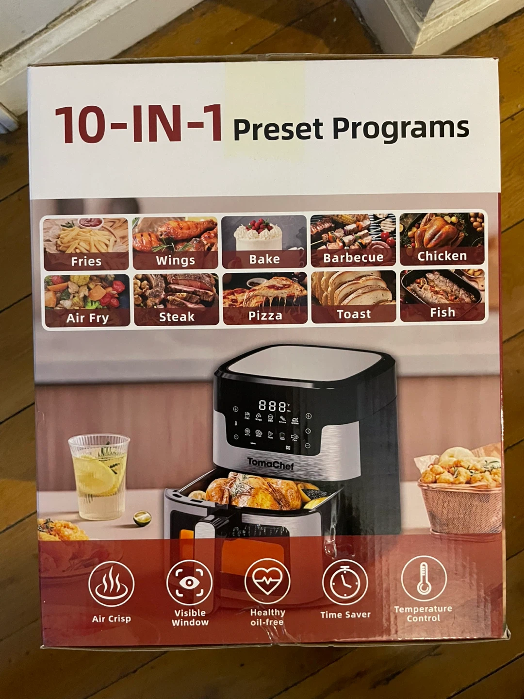 TomaChef 5.3QT 10-in-1 Smart Air Fryer with Visible Window - photo 2