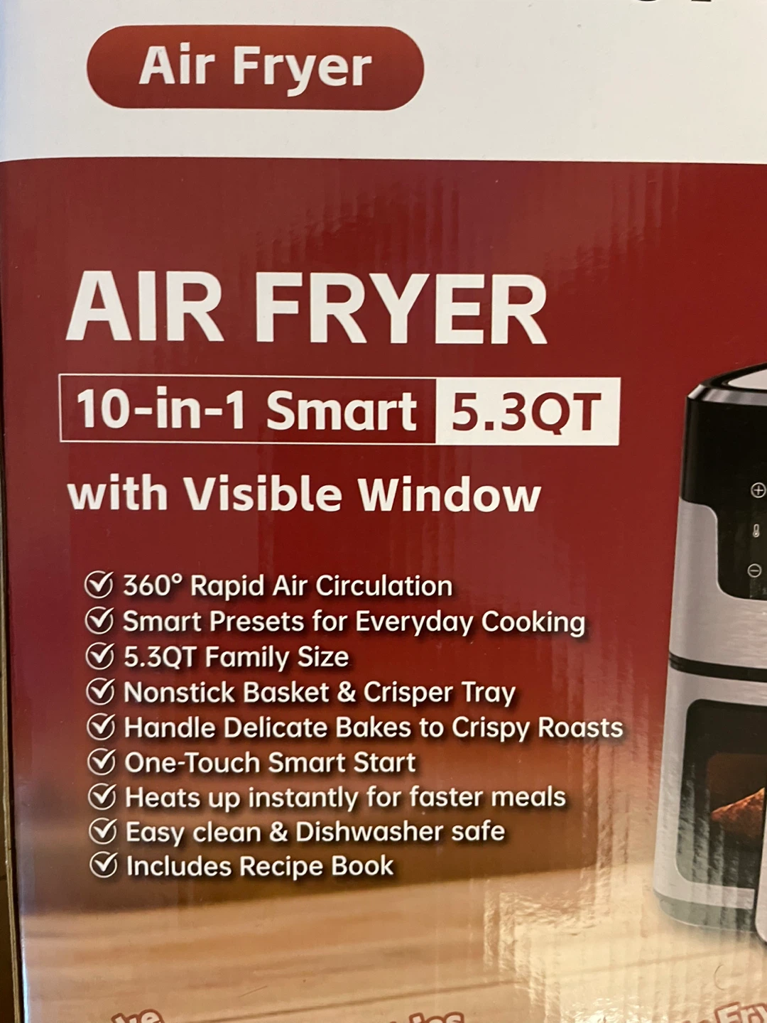 TomaChef 5.3QT 10-in-1 Smart Air Fryer with Visible Window - photo 3