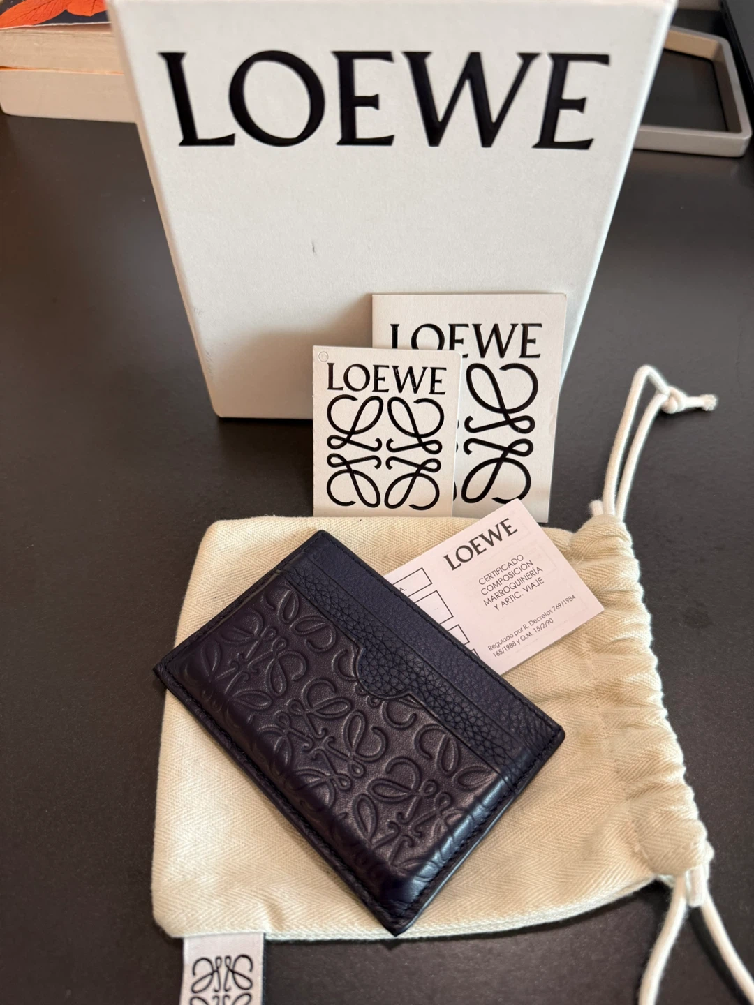Loewe Navy Anagram Card Holder