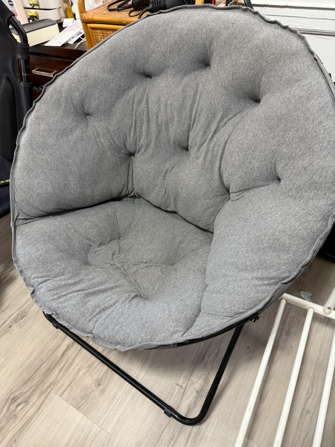 Grey Round Saucer Chair