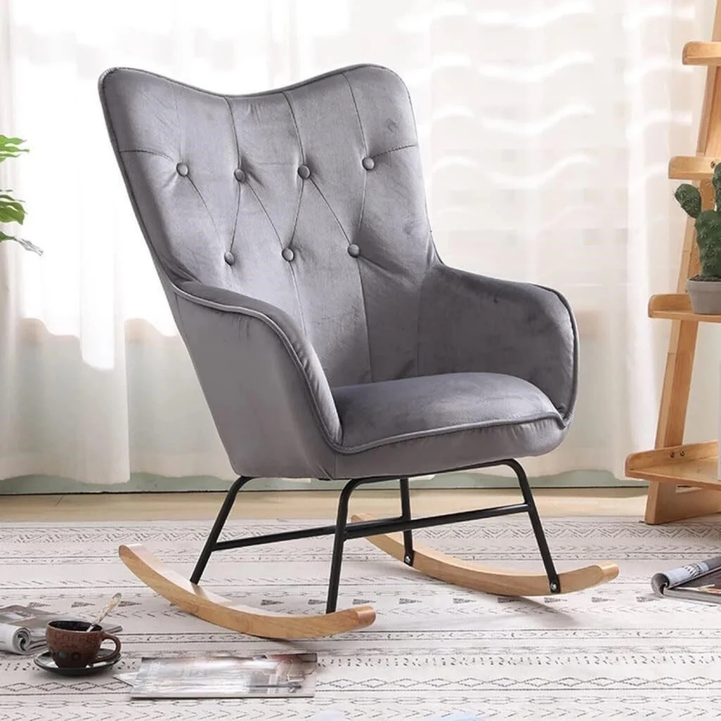 Sofa Rocking Chair, Solid Wood Recliner