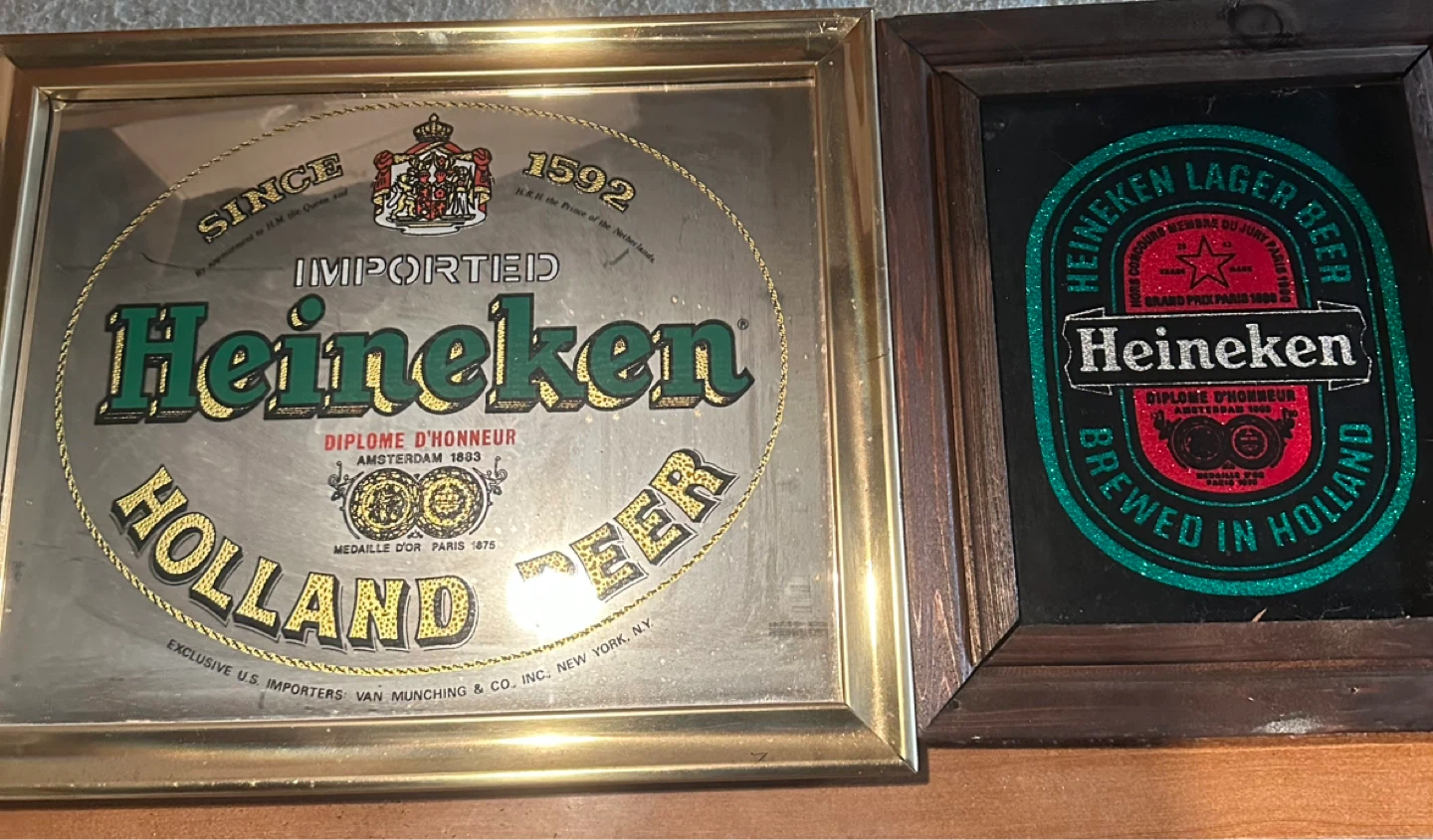 Heineken Holland Beer Mirror and Bottle