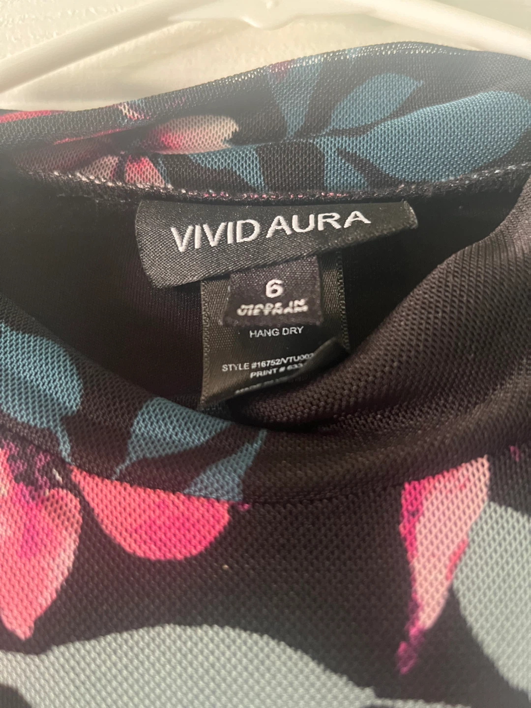 Vivid Aura Black Floral Mesh Tiered Dress - Size 6 - photo 2