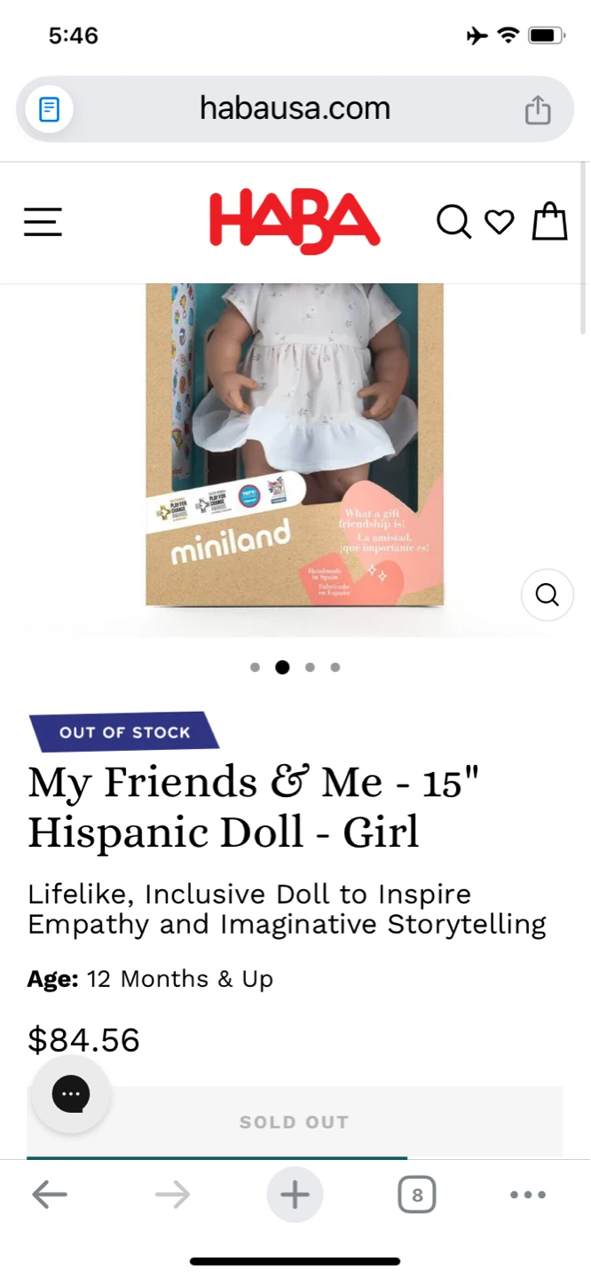 Miniland My Friends & Me Hispanic Doll - 15"