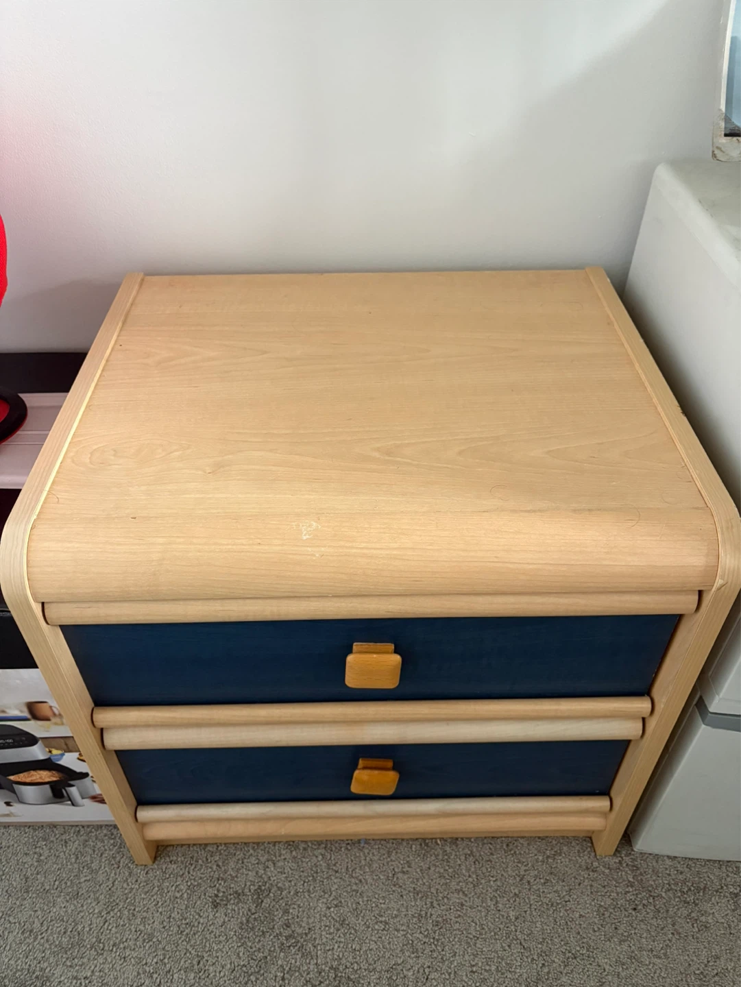 Two-drawer nightstand with wooden accents - photo 2
