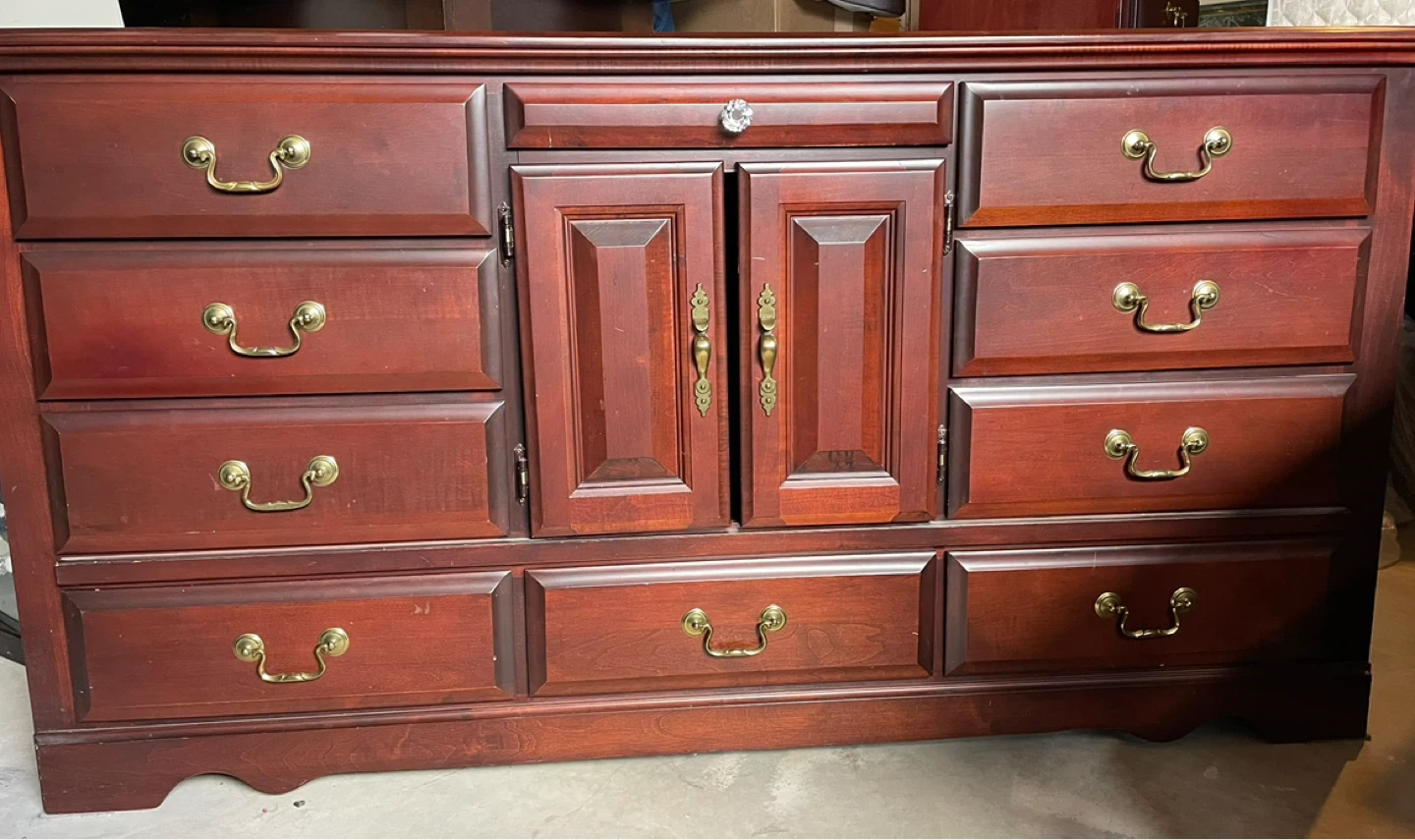 Cherry Wood Dresser and Nightstands Set