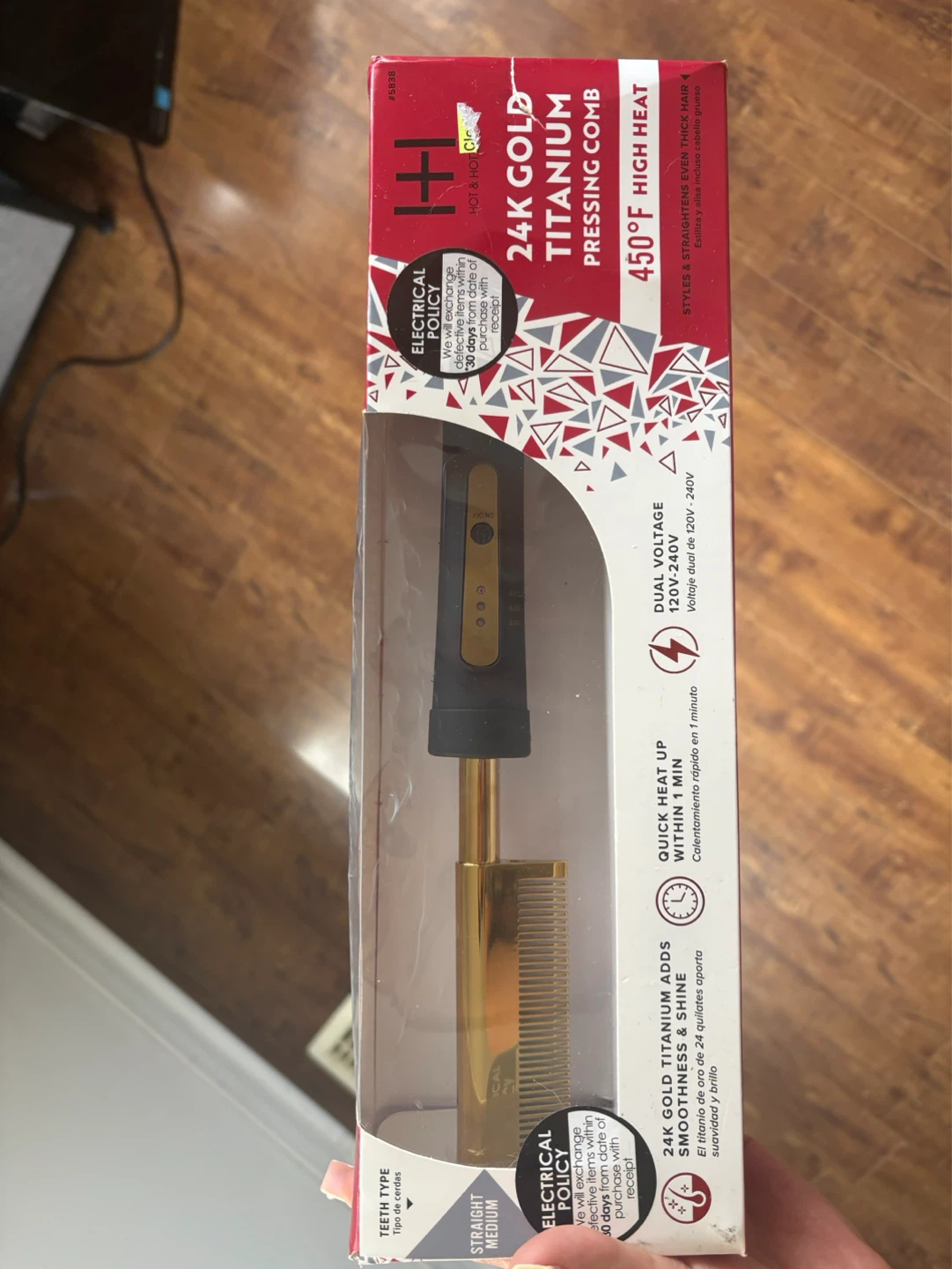 H&H 24K Gold Titanium Pressing Comb
