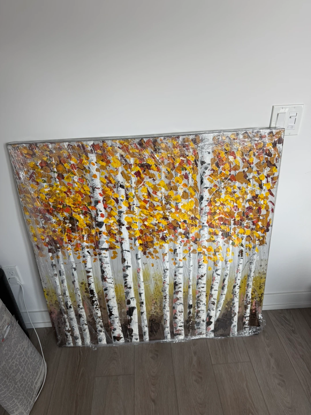 Abstract Birch Tree Landscape Painting 95cm x 87cm