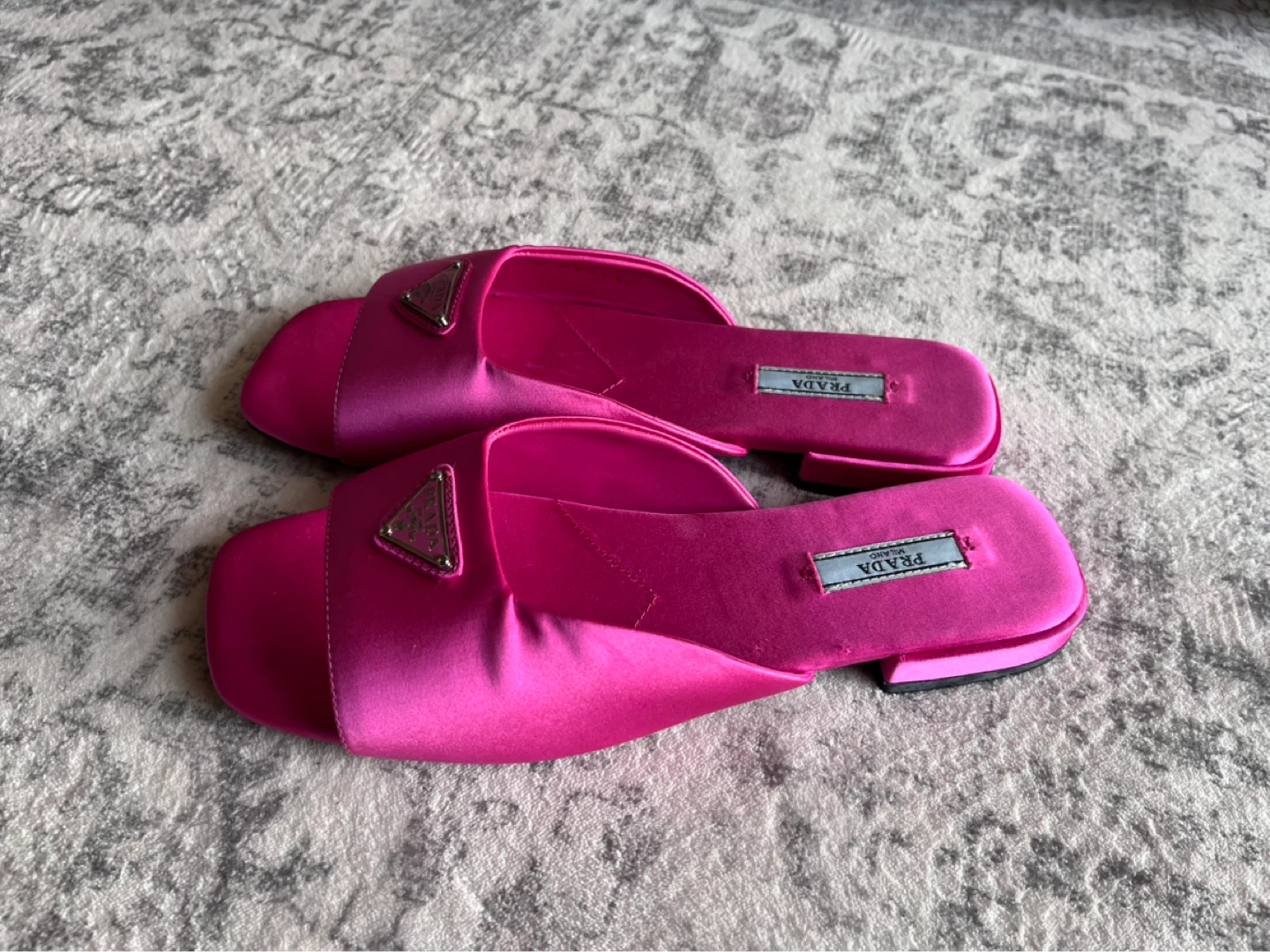 Prada Pink Satin Slides - photo 4