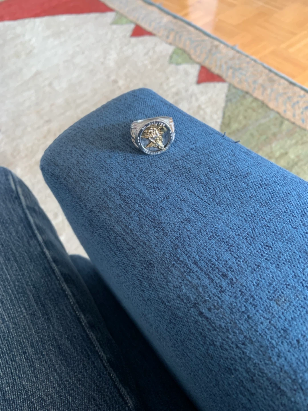 Men’s Silver Ring with Emblem - photo 2