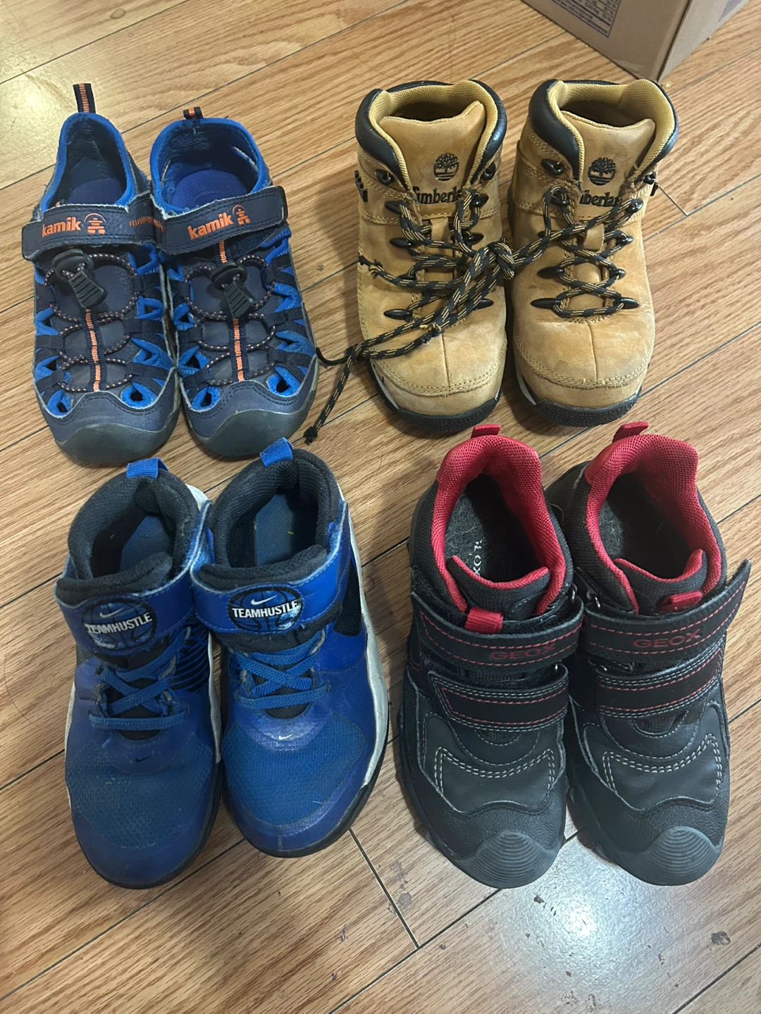 All for $30 Kids Shoes Bundle -Nike, Geox , Kamik, Timberland