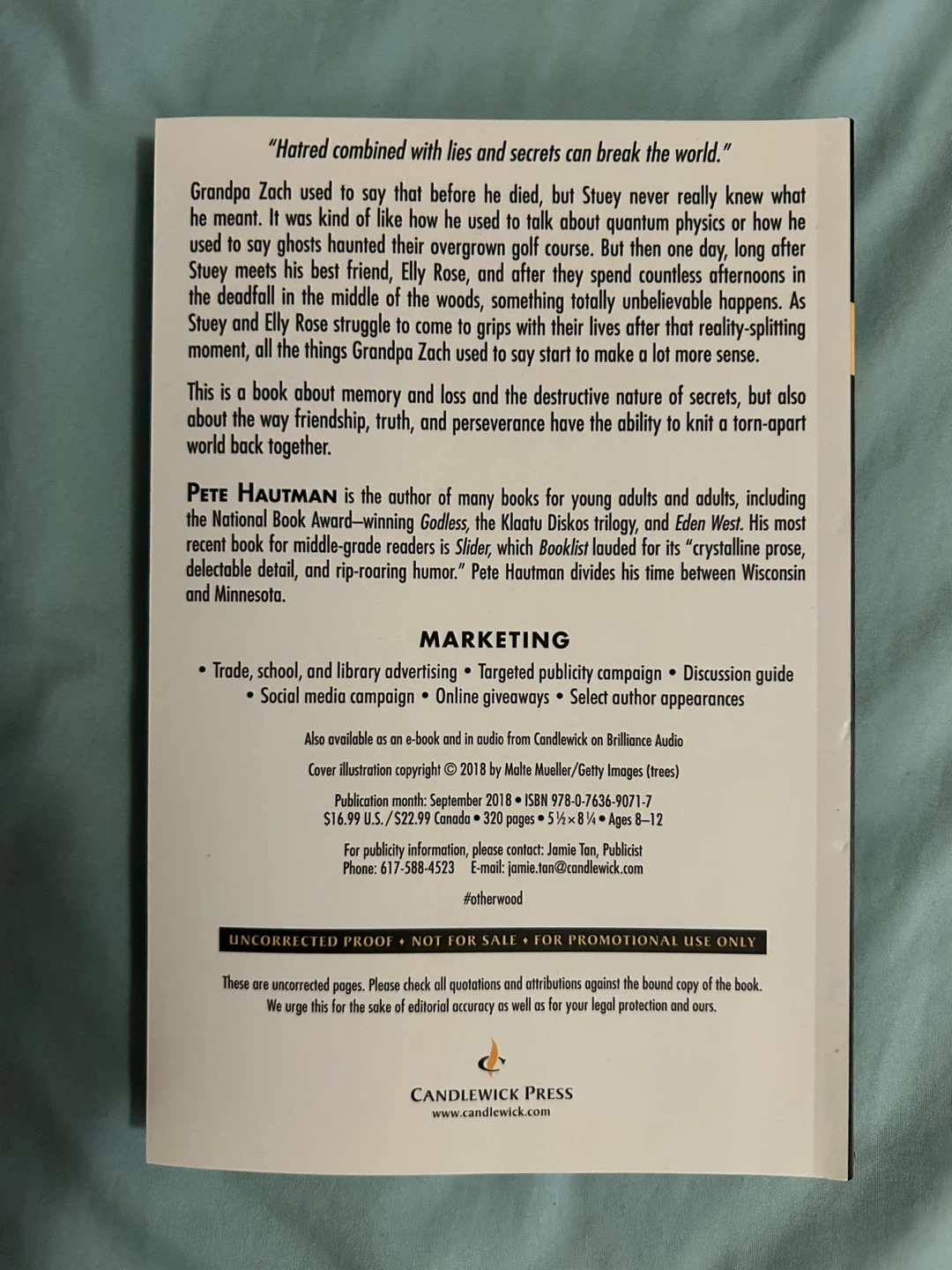 Otherwood by Pete Hautman - Advance Reading Copy - photo 2