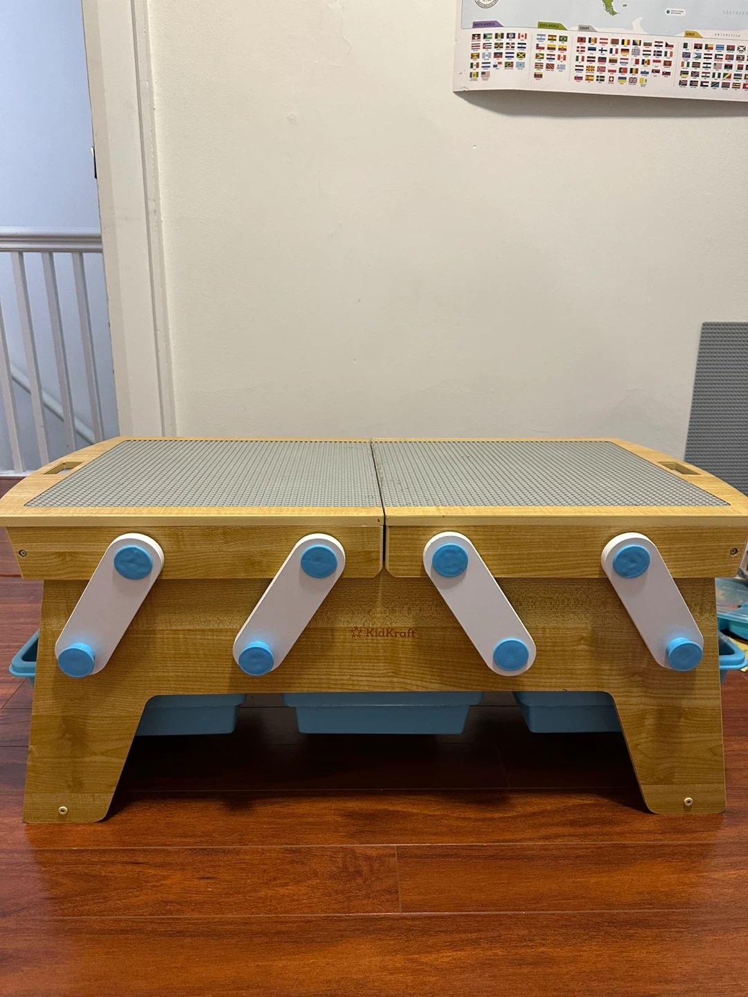 KidKraft Wooden Activity Table with LEGO pieces inside - photo 2