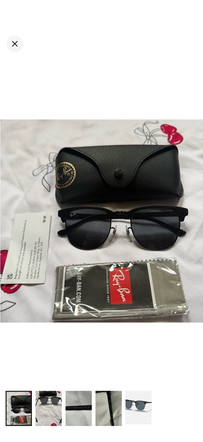 NEW Ray-Ban RB3716 Clubmaster Metal with Case