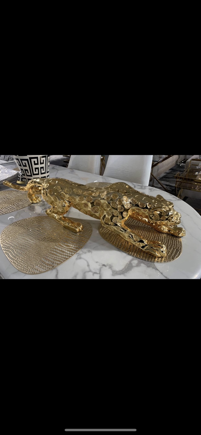 Gold Leopard Sculpture