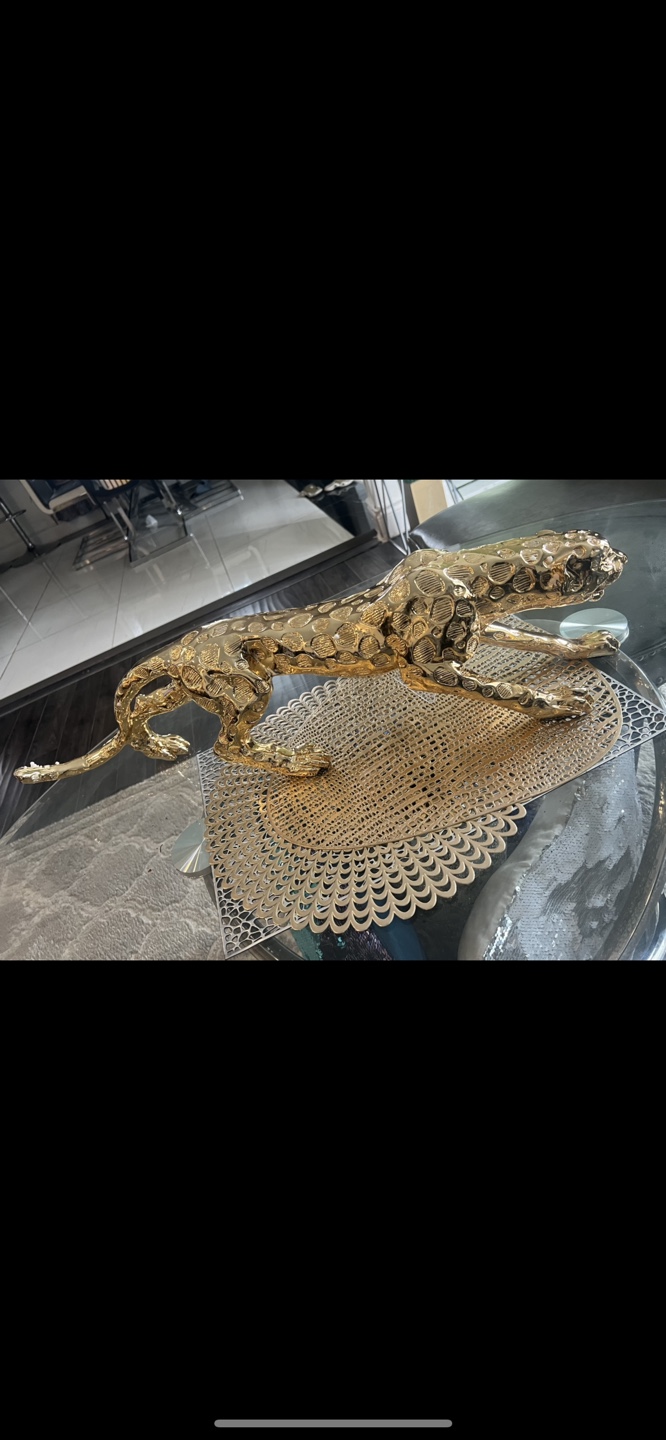 Gold Leopard Sculpture - photo 3