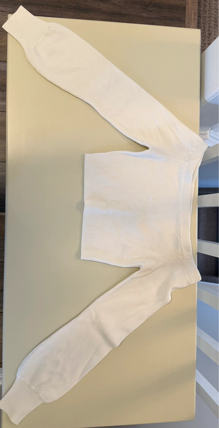Cream White Cropped Sweater - photo 2
