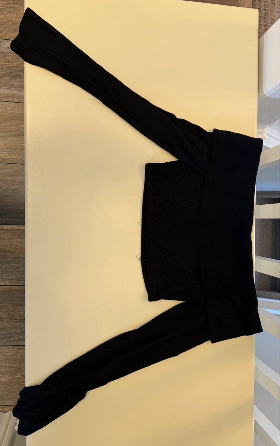 Black Ribbed Long Sleeve Top - photo 2