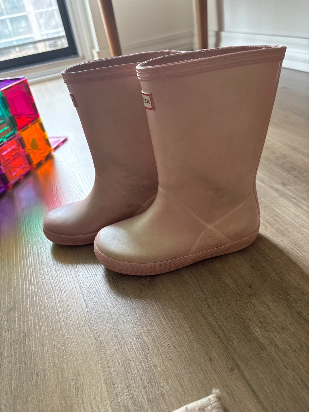 Hunter Kids pearl Pink Rubber Rain Boots Size 10 - photo 2