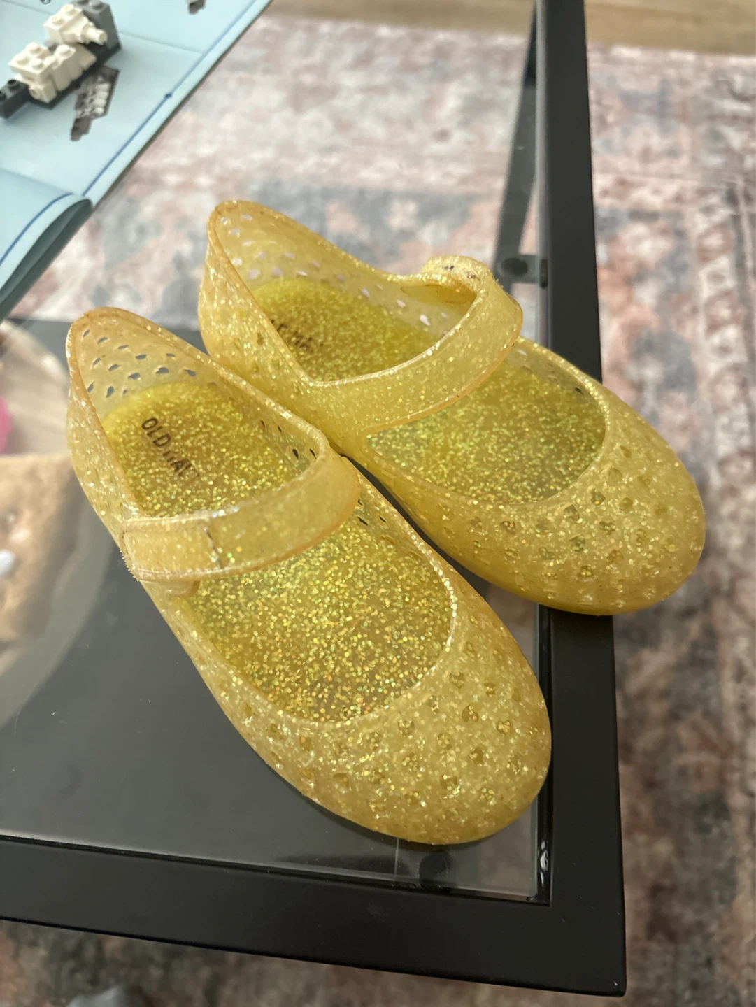 Old Navy Glitter Jelly Mary Jane Shoes size 8 toddler