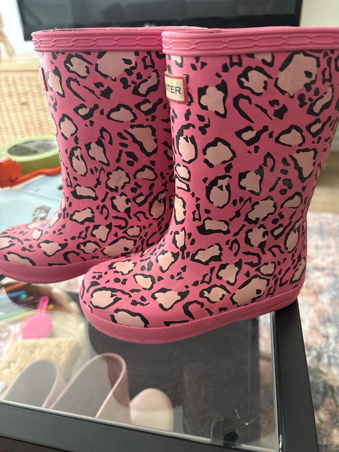 Hunter Kids Pink Leopard Print Rain Boots - photo 2