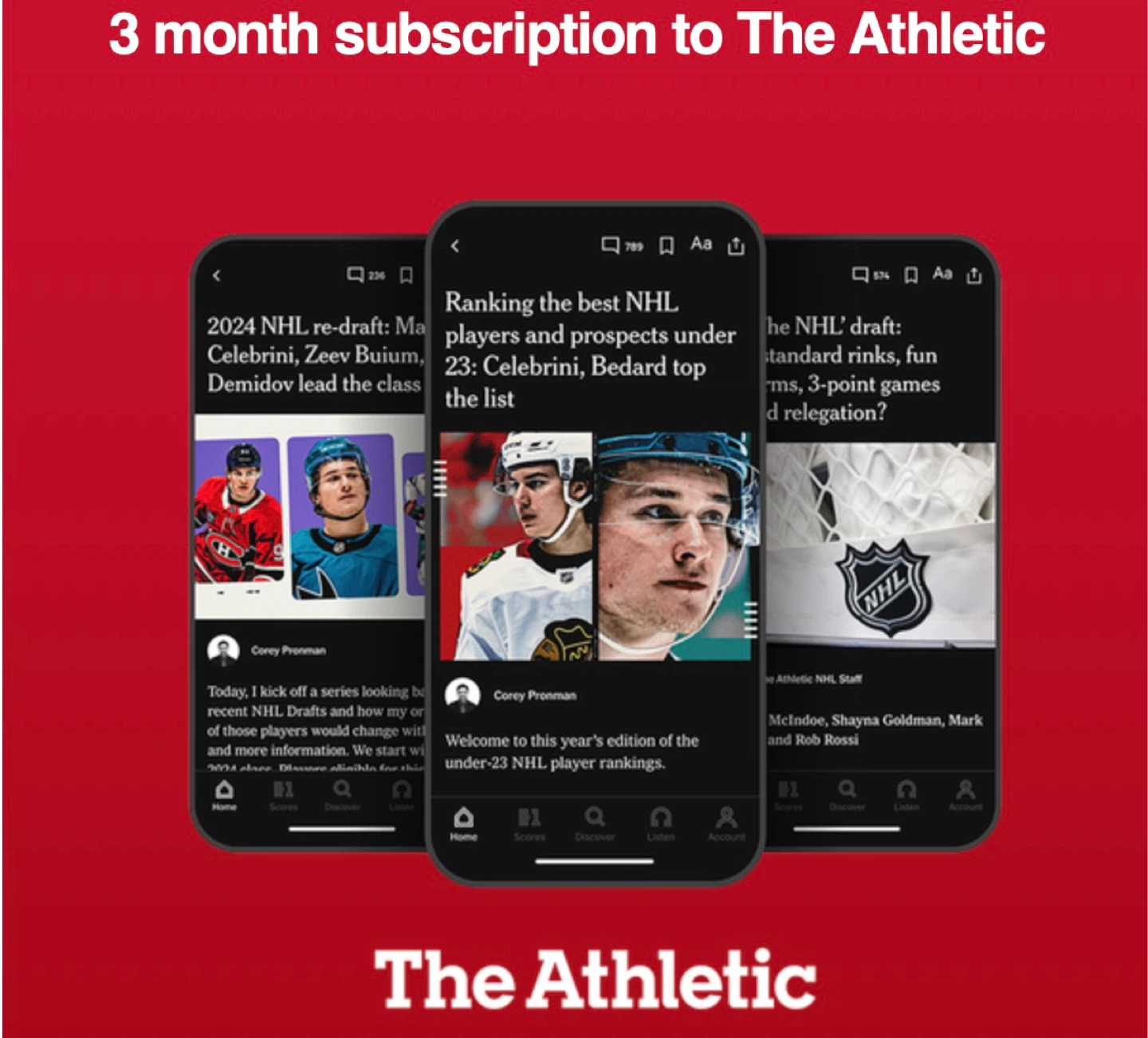 3 Month Subscription to The Athletic