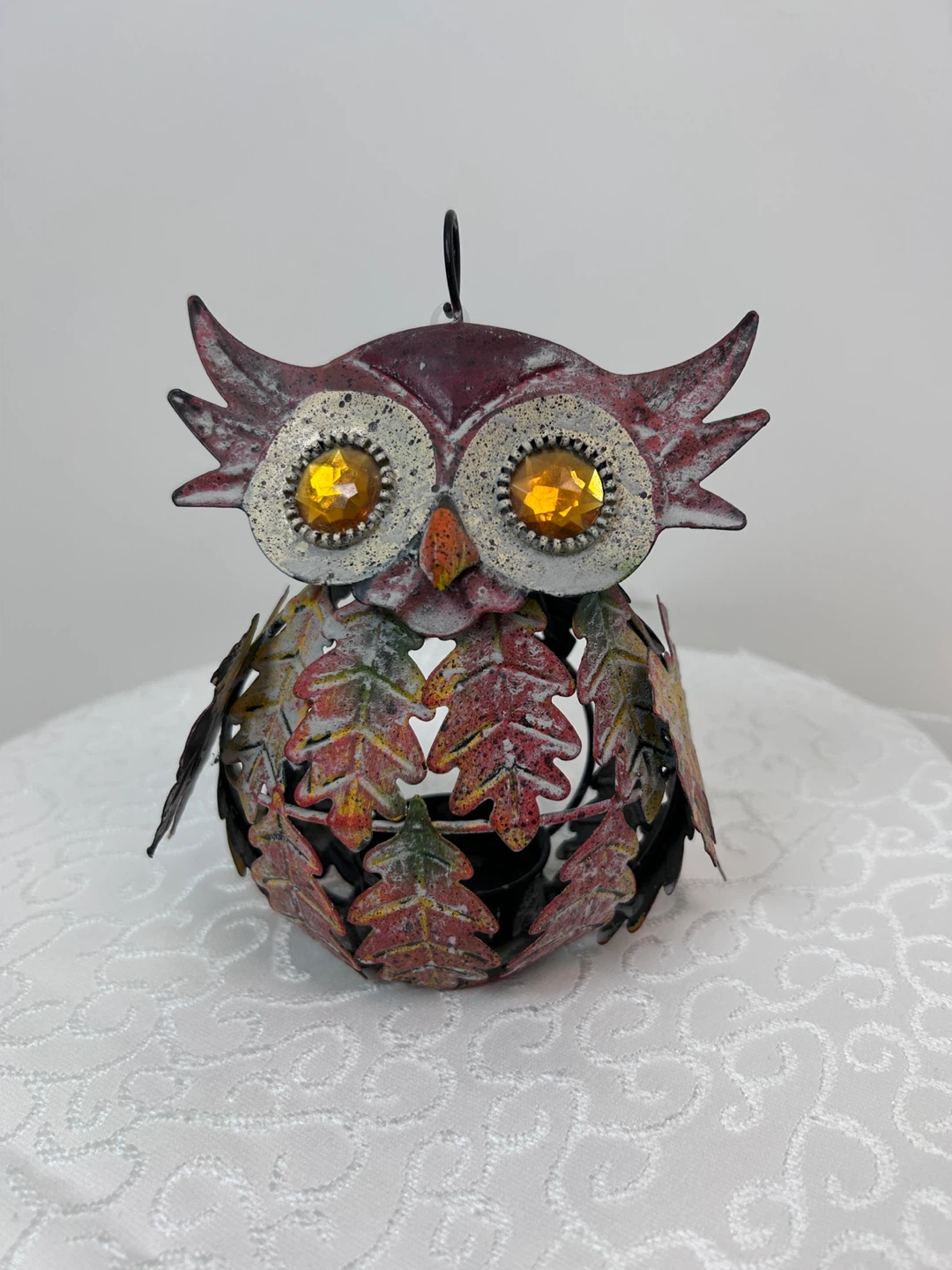 Metal Owl Candle Holder Lantern