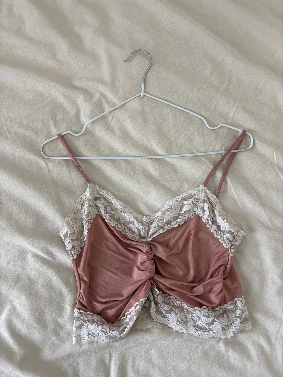 TOPSHOP Pink Lace Trim Cami Top Size 2 - photo 4